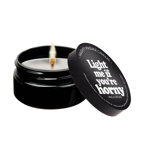 2 oz Massage Candle “Light Me If You’re Horny” Vanilla Crème